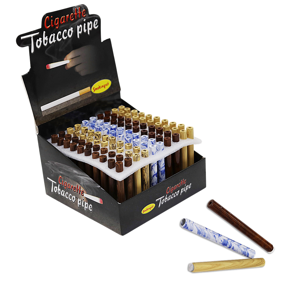Mix Shaded Wooden Chillum (MTP300) | 4 inches | 100 Count Display product image